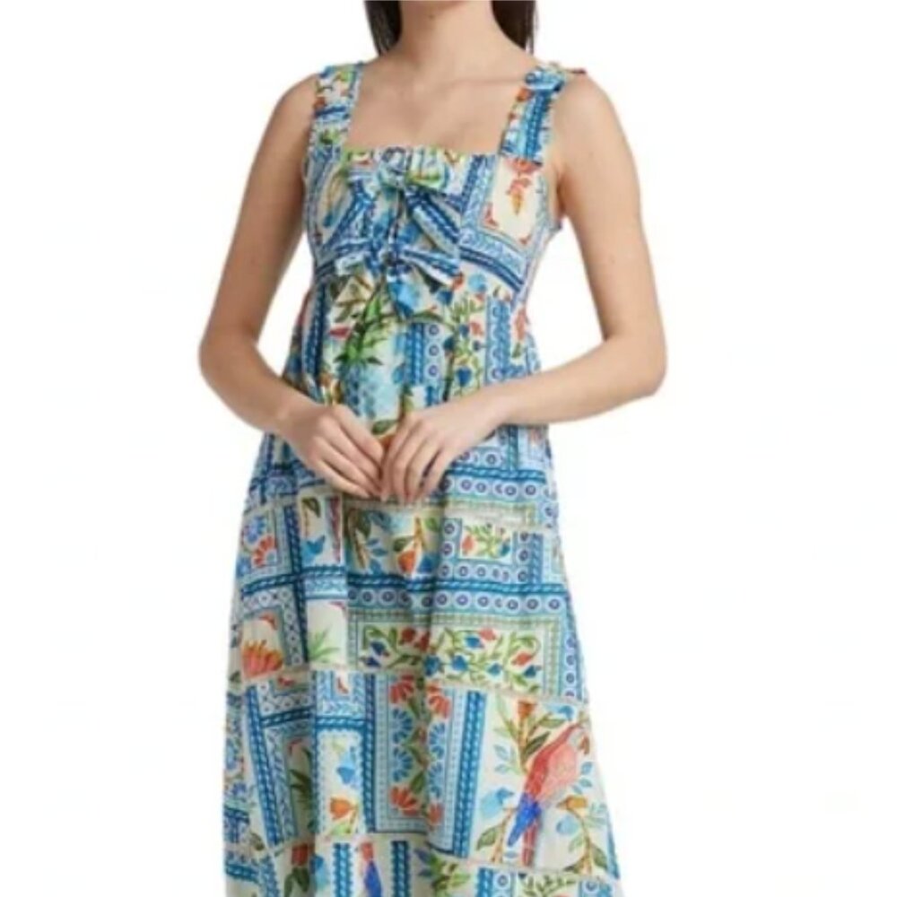 Farm RIo Tropical Tiles Maxi Dress in used condition